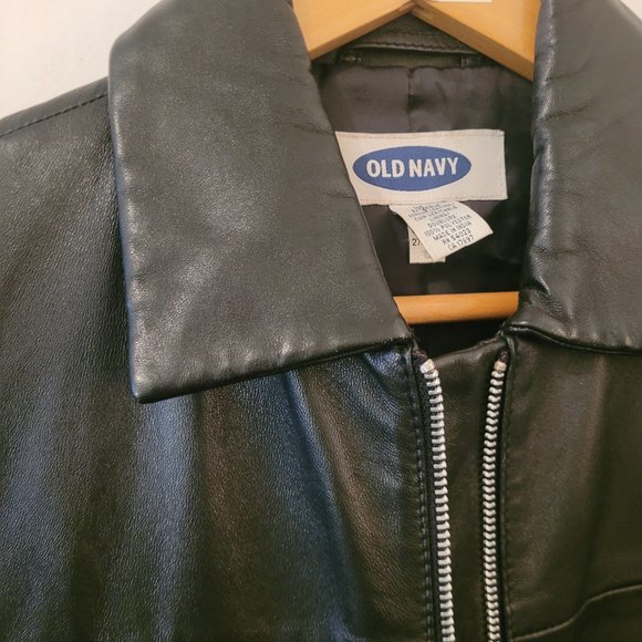 2/$40 Old Navy woman's black leather jacket - Picture 5 of 10